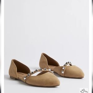 Torrid Studded Dorsay Tan Flats